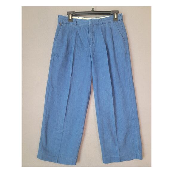 Scotch & Soda Wide-Leg Cropped Trousers Blue Sz 14 – EUC w/ Flaw - Picture 2 of 13